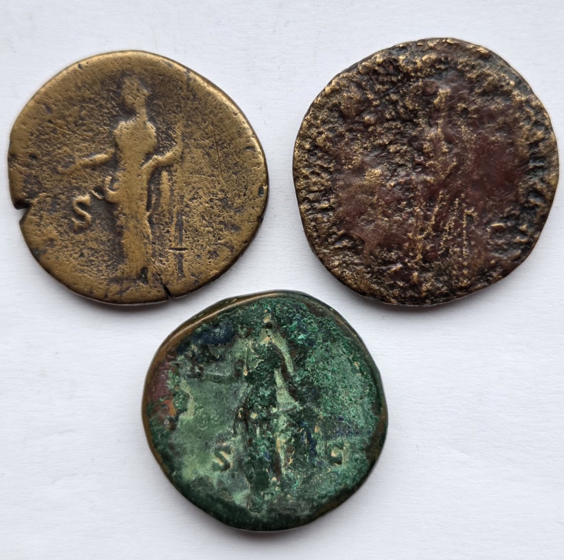  Römer: Sesterz Faustina, 3 Stück   