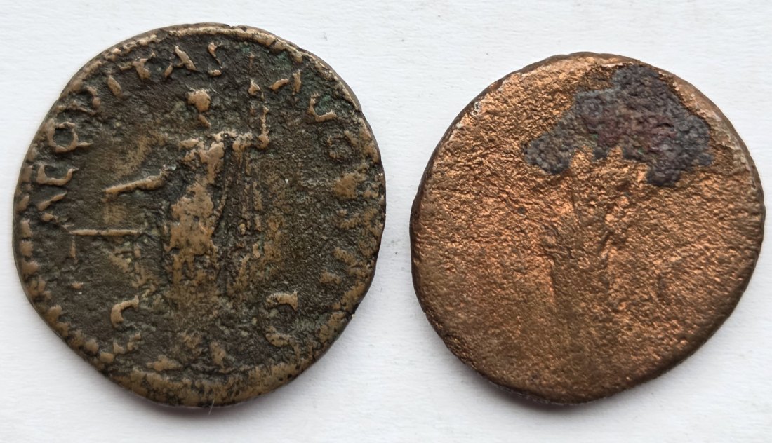  Römer: As Vespasian (69-79), 2 Stück   