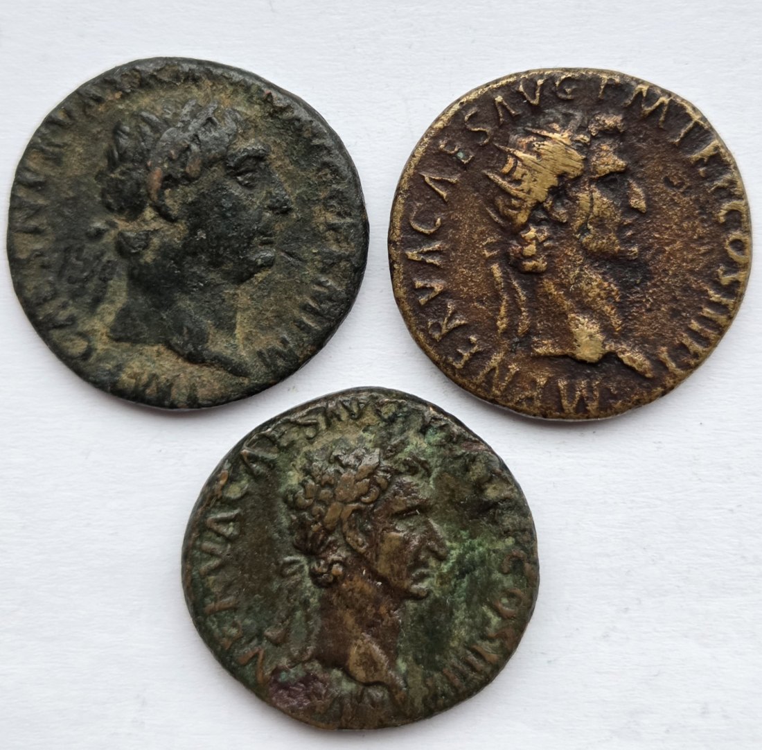  Römer: As Nerva (96-98), 3 Stück   