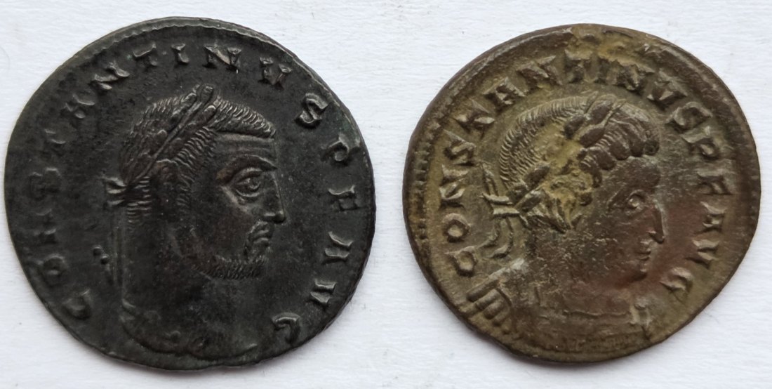  Römer: Nummus Konstantin der Große (306-337), 2 Stück   