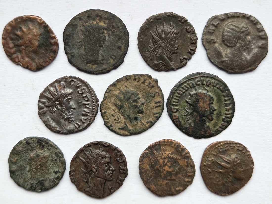  Römer: 11 Antoniniane der Inflationszeit, unter 2,5 g   