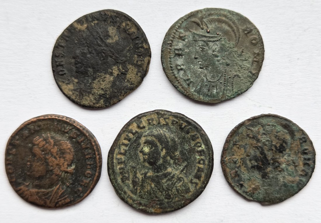  Römer: 5 Kupfer-Kleinmünzen   