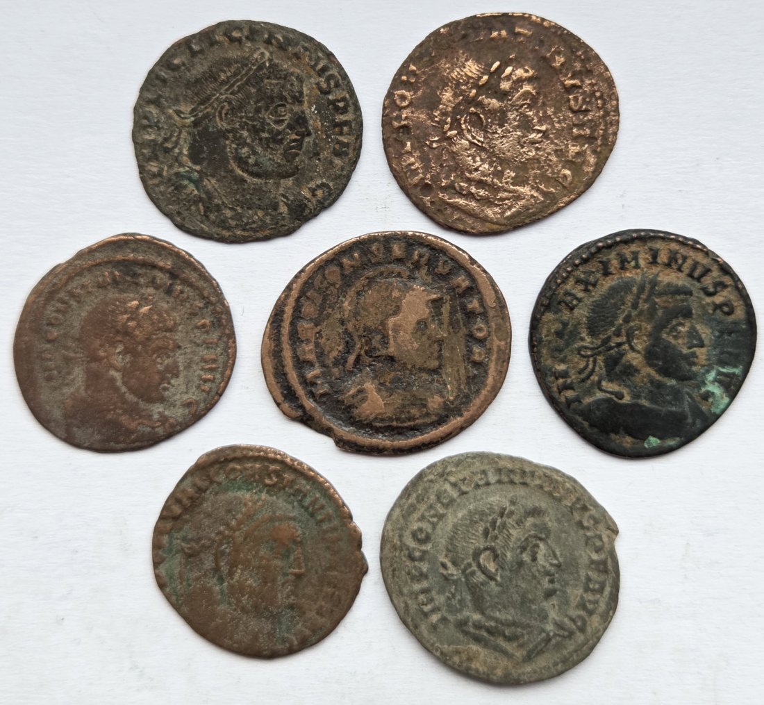  Römer: 7 Kupfer-Kleinmünzen   