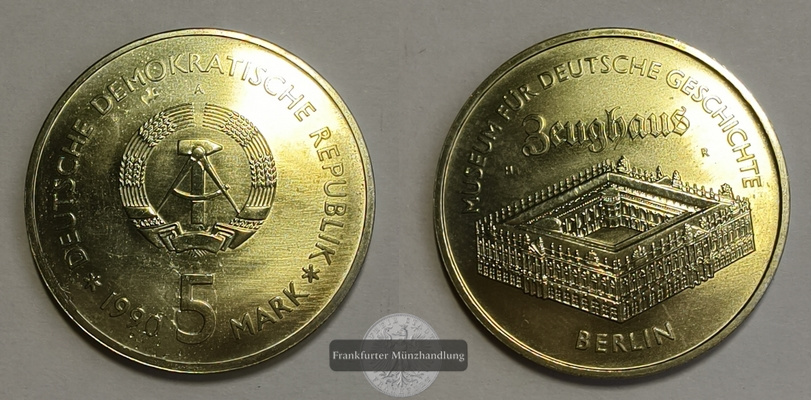  DDR Berlin 1990 5 Mark FM-Frankfurt Nickel-Messing   