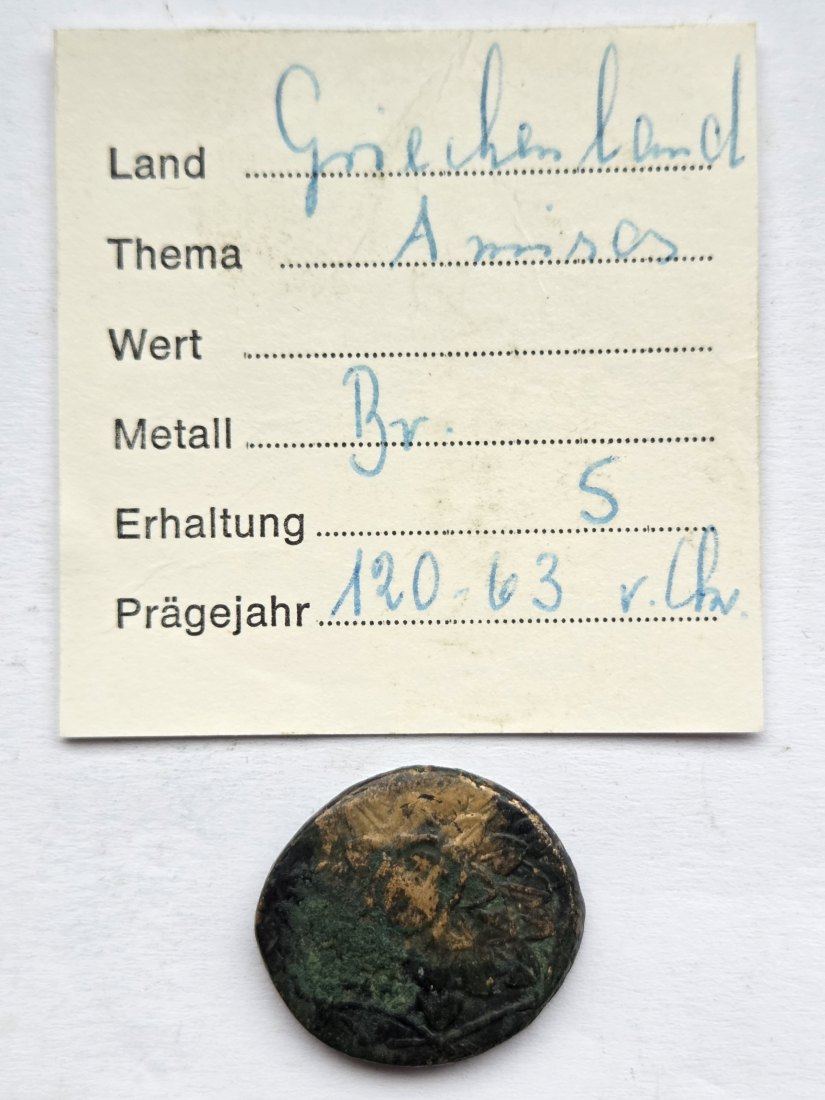  Griechen: Bronzemünze   