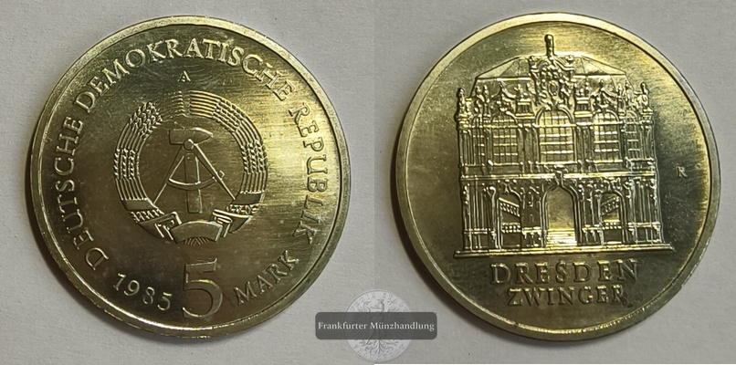  DDR 5 Mark 1985 FM-Frankfurt Kupfer-Nickel   