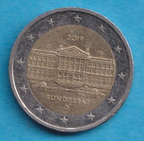  Deutschland 2 Euro 2019 Bundesrat D   