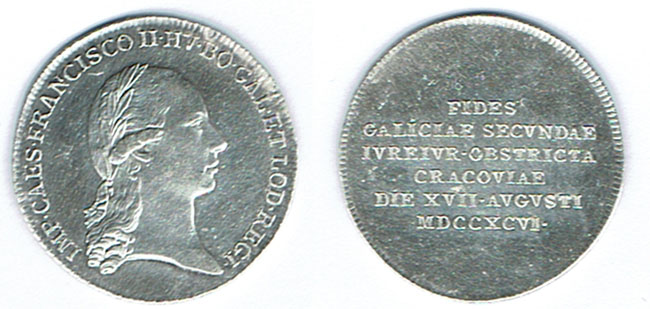  SZAIVERT RDR ÖSTERREICH FRANZ II. GALIZISCHE HULDIGUNG KRAKAU JETON AR 1796   