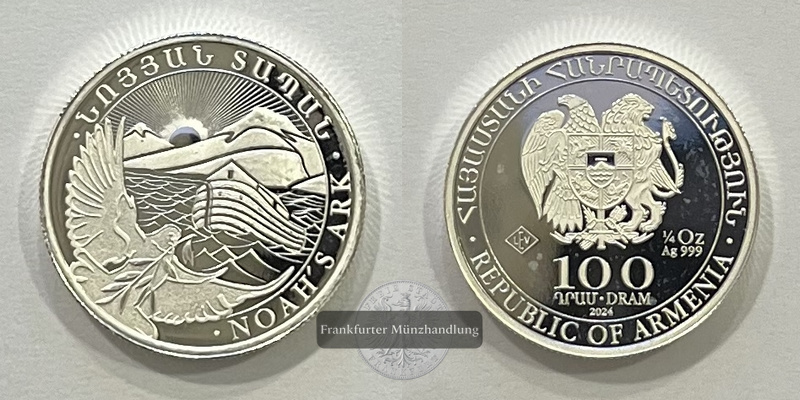  Armenien 20x 100 Dram 2024 Arche Noah (1/4 Unze) FM-Frankfurt Feinsilber: 153,8g   