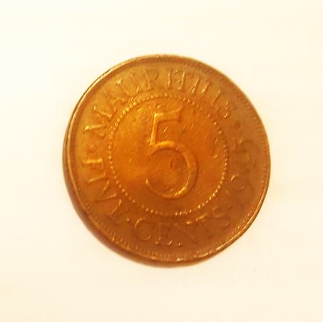  Mauritius 5 cents 1945 George VI   