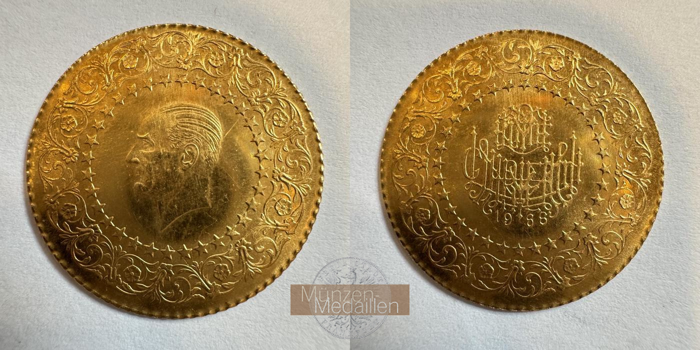  Türkei 50 Kuruş (Kemal Atatürk) 1988 (1942-2025) MM-Frankfurt KM#871 Feingold: 3,219g   