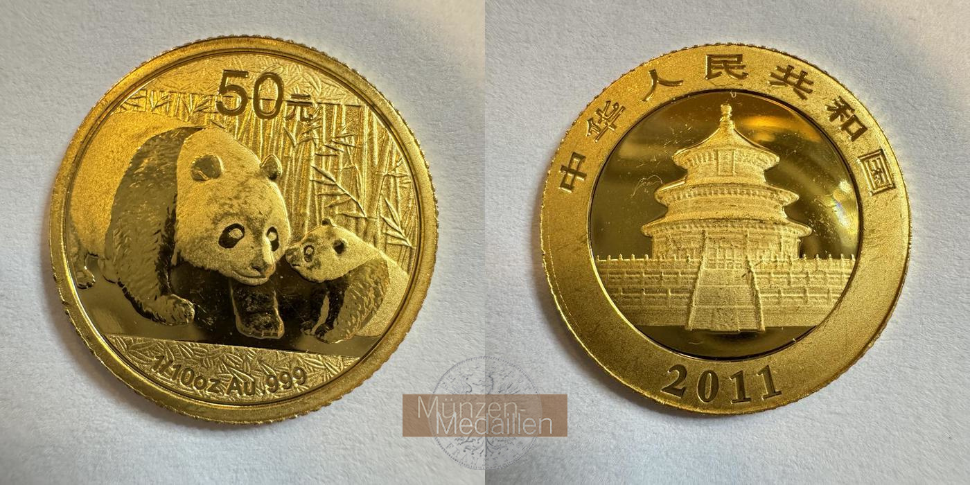 China MM-Frankfurt KM#1978 Feingold: 3,11g 50 Yuan (Panda) 2011 