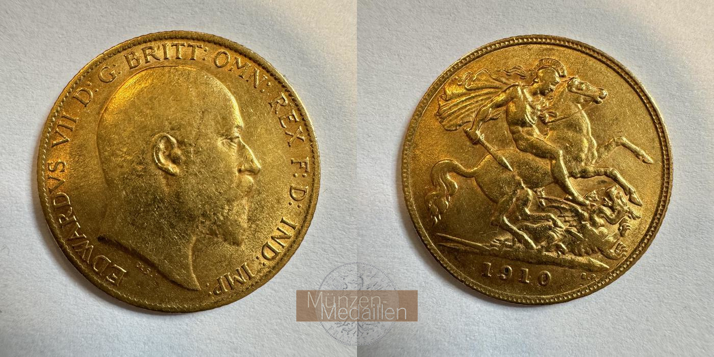  UK 1/2 Sovereign Edward VII 1910 (1902-10) MM-Frankfurt KM#14 Feingold: 3,657g   