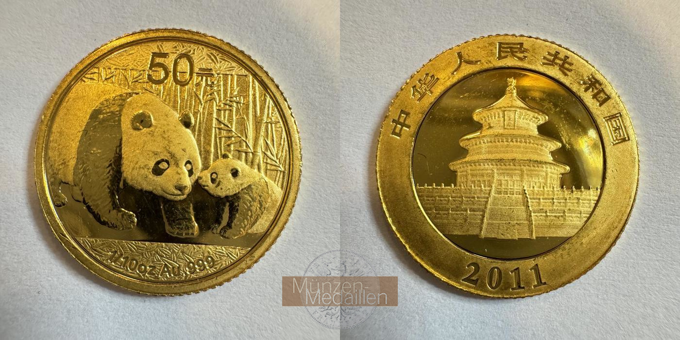 China MM-Frankfurt KM#1978 Feingold: 3,11g 50 Yuan (Panda) 2011 