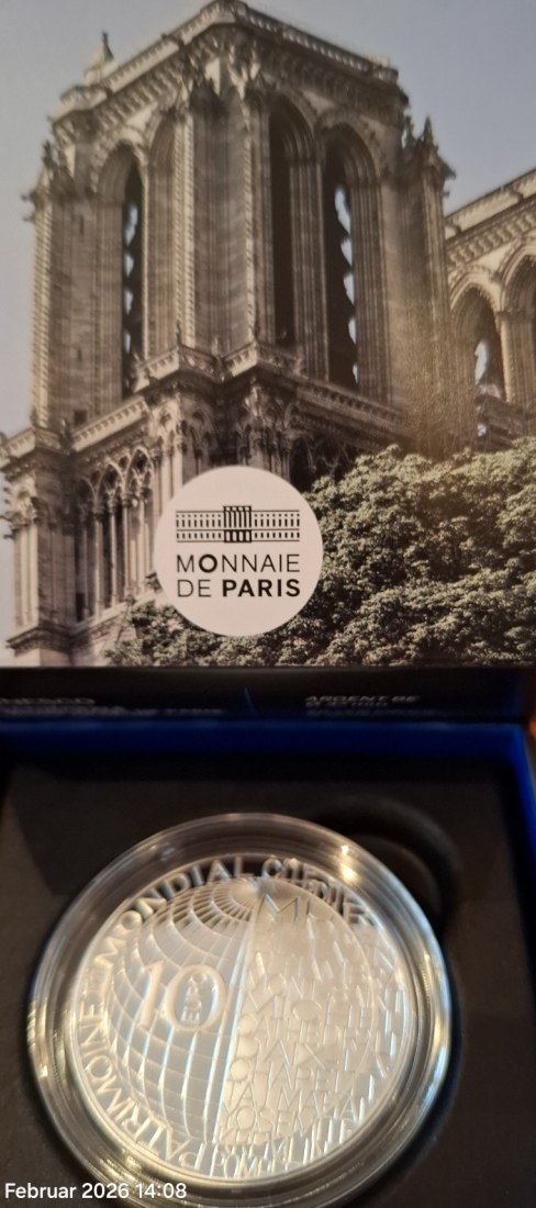  Frankreich 10 Euro Silber BE pp 2025 Kathedrale Notre Dame Paris UNESCO Weltkulturerbe   
