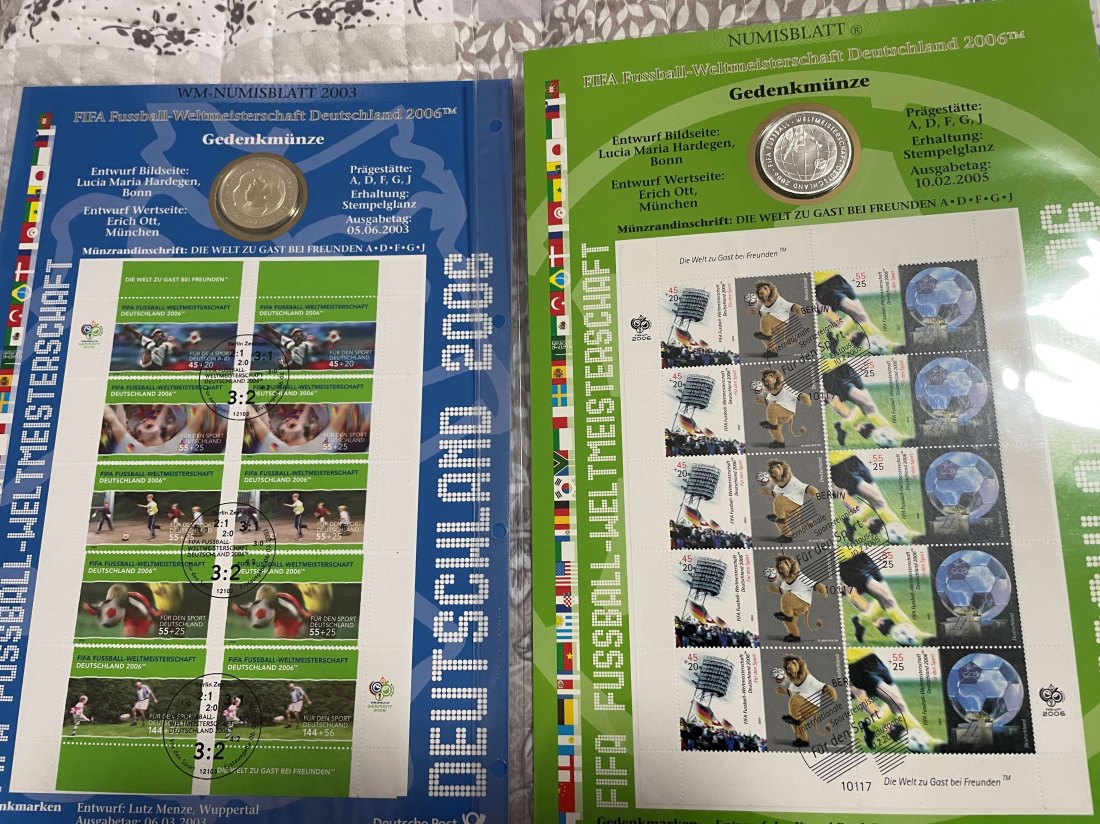  Deutschland Numisblätter Euro 10 zur WM 2006 925er silber   