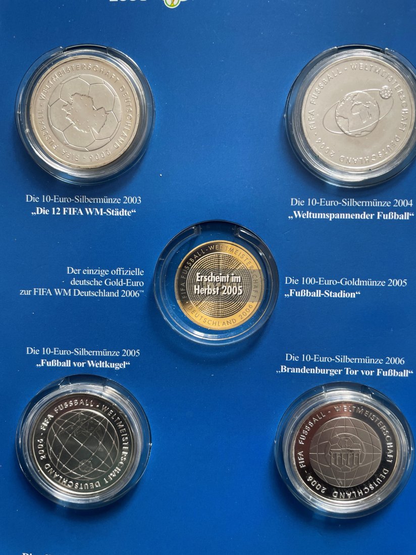  Sammlung Gedenkmünzen WM 2006 alle 4 Euro 10 Münzen 925er silber   