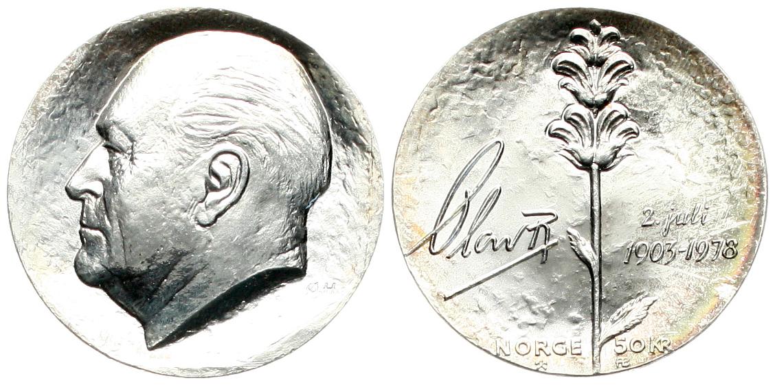  Norwegen: Olav V., 100 Kroner 1978, schöne Patina, näheres unten, TOP-EXEMPLAR!   