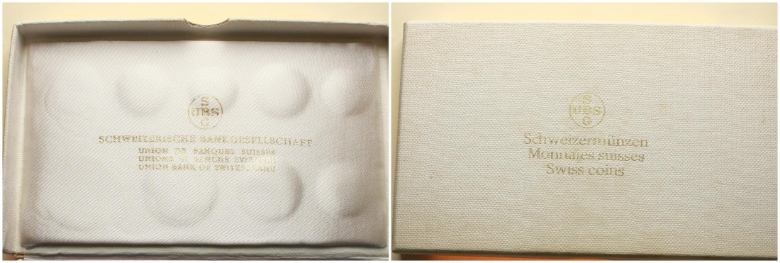  Schweiz: Kursmünzensatz von 1975 im Originaletui der Schweizerischen Bankgesellschaft   