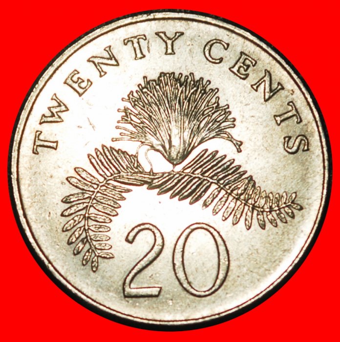  Ⰿ LÖWEN (1985–1991): SINGAPUR ★ 20 CENT 1986!  VZGL STEMPELGLANZ! ★OHNE VORBEHALT!   