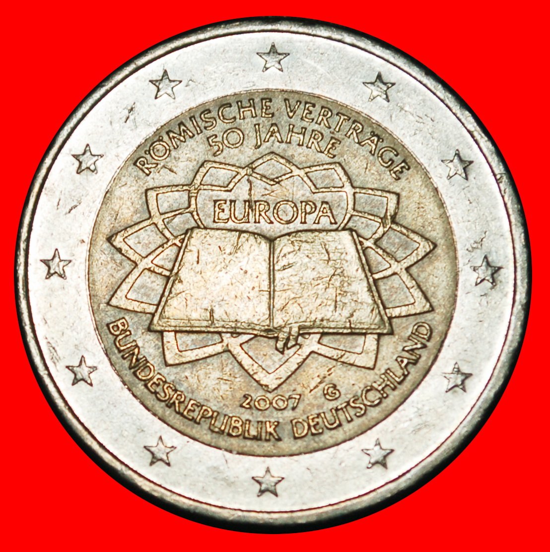 Ⰿ OPENNED BOOK 1957: GERMANY ★ 2 EURO 2007G! BADEN-WUERTTEMBERG! DIE I! NON-PH★LOW START★NO RESERVE!