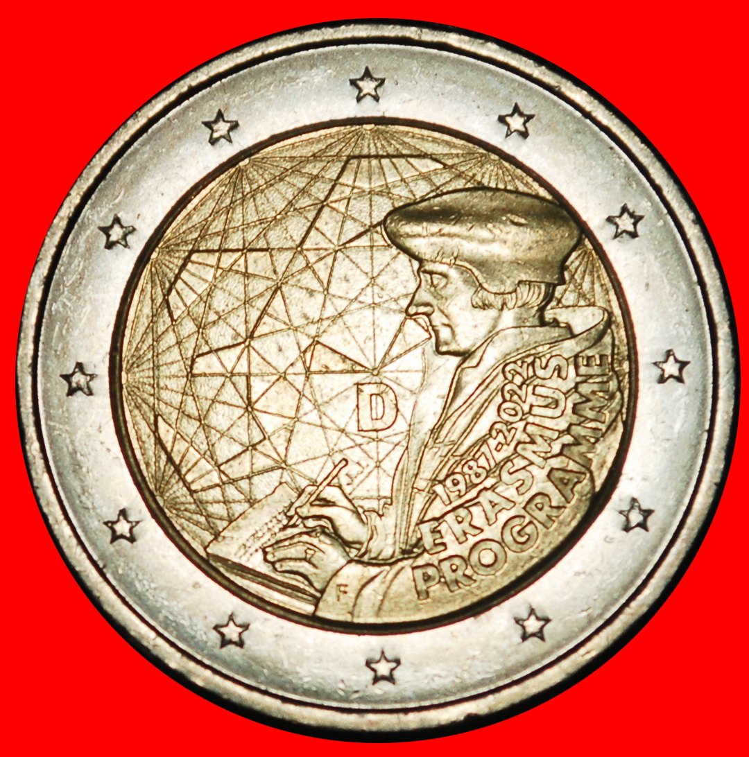Ⰿ ERASMUS 1466-1536: GERMANY ★2 EUROS 1987-2022F BADEN-! NON-PHALLIC 2007-2026★LOW START★NO RESERVE!
