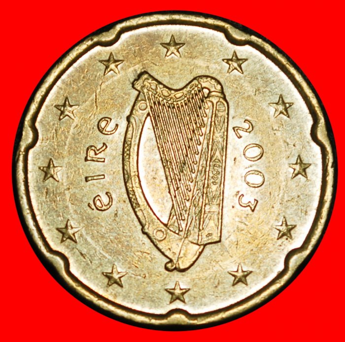  Ⰿ NORDIC GOLD (2002-2025): IRELAND ★ 20 EURO CENTS 2003 CELTIC HARP!★LOW START★NO RESERVE!   