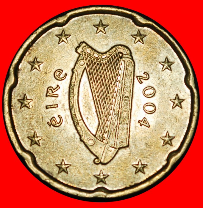 Ⰿ NORDIC GOLD (2002-2025): IRELAND ★ 20 EURO CENTS 2004 CELTIC HARP!★LOW START★NO RESERVE!   