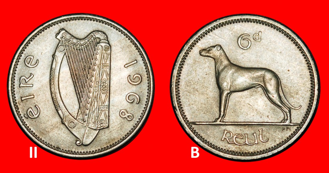  Ⰿ GREAT BRITAIN (1928-1969): IRELAND ★ 6 PENCE 1968 IRISH WOLFHOUND! DISCOVERY★LOW START★NO RESERVE!   
