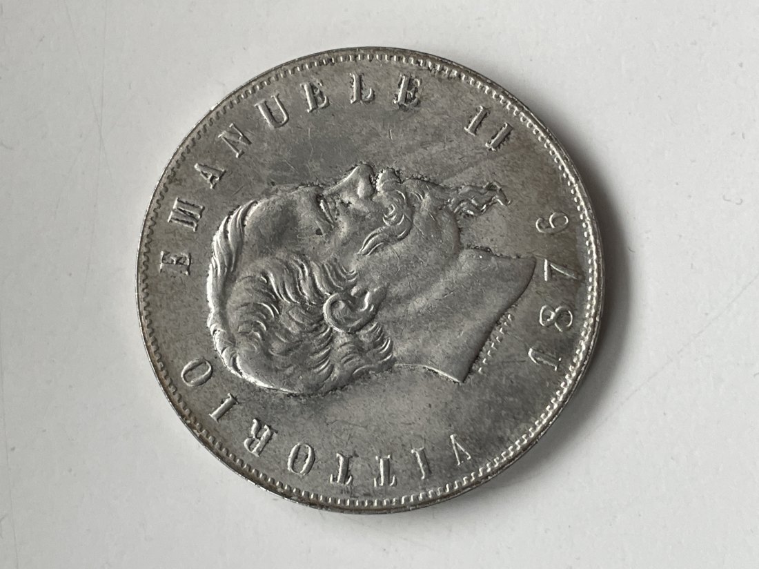  Italien 5 Lire 1876 Rom Vittorio Emanuele II 25 Gramm Silber 900er   