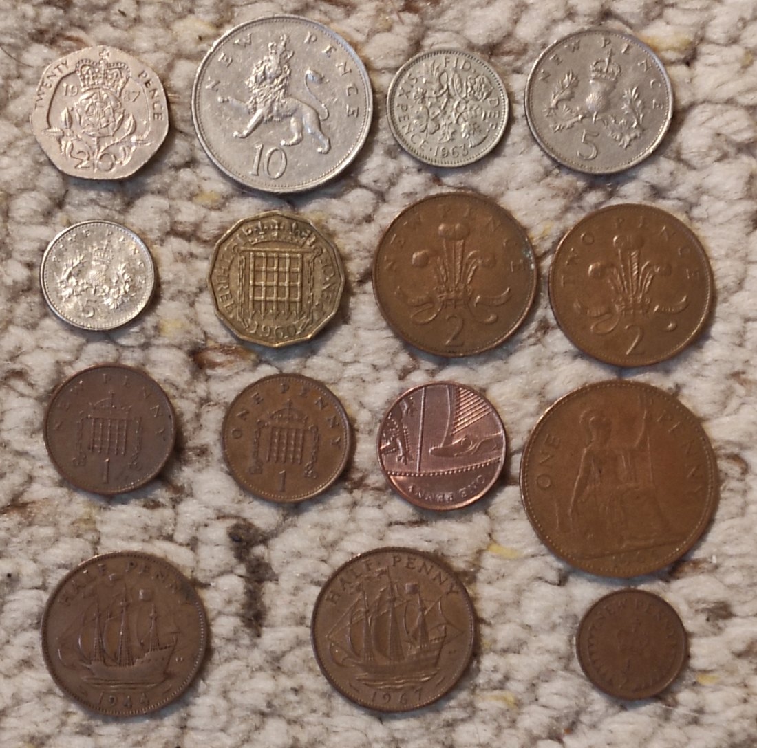  Set 031: Großbritannien Münzlot mit 15 verschiedenen Münzen   
