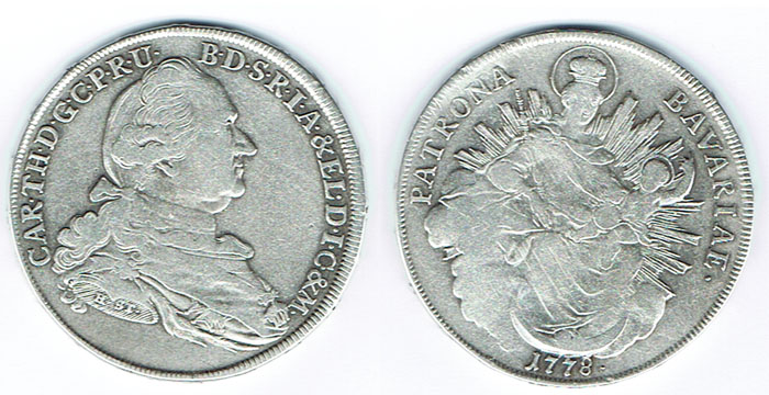  SZAIVERT ALTDEUTSCHLAND BAYERN KARL THEODOR MADONNENTALER 1778   