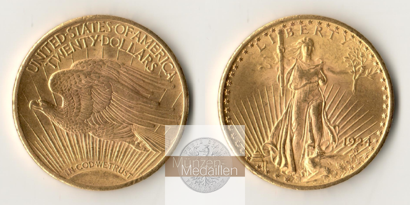 USA  20 Dollar MM-Frankfurt Feingold: 30,09g Double Eagle 1924 