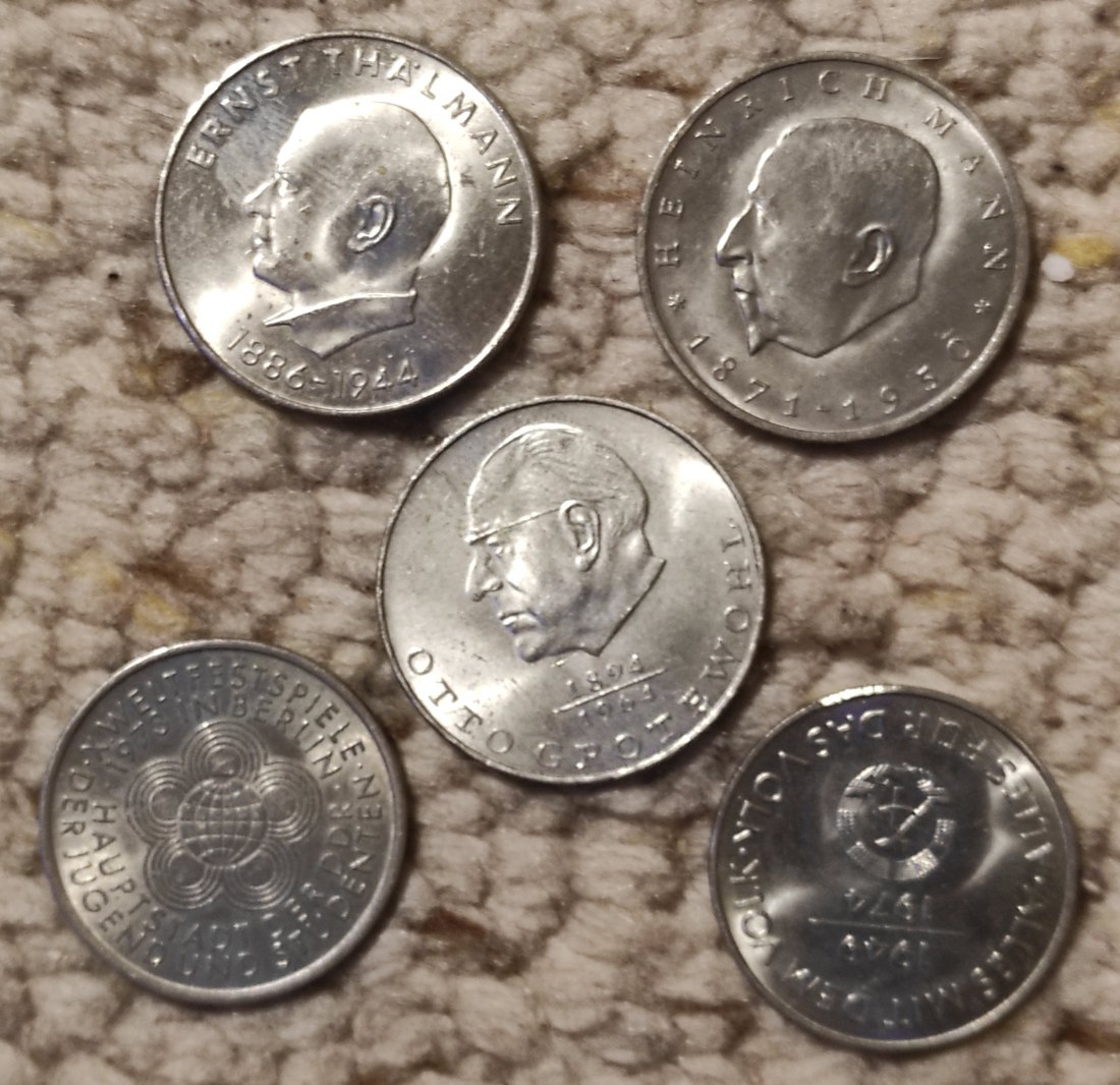  Set 018: DDR Münzlot mit 5 Münzen   