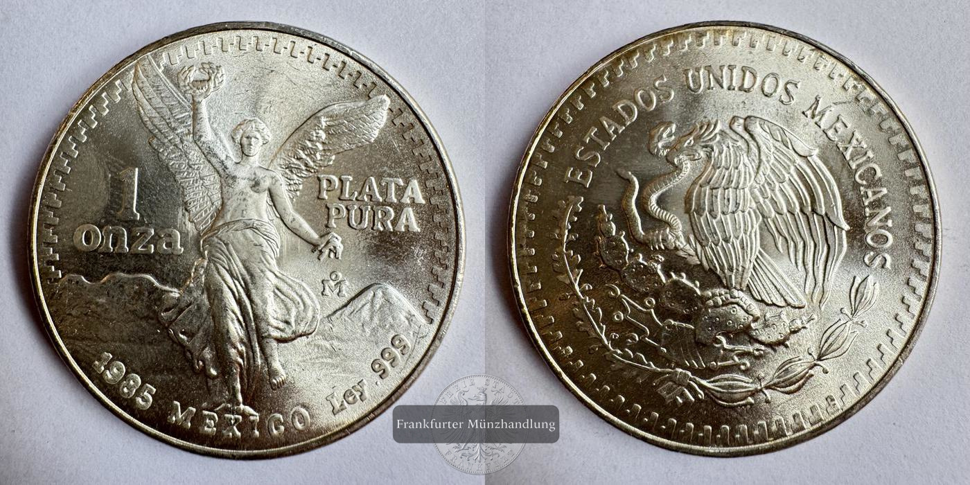  Mexico / 1 Onza Libertad Plata Pura 1985 FM-Frankfurt KM#494.1 Feinsilber: 31,1g   
