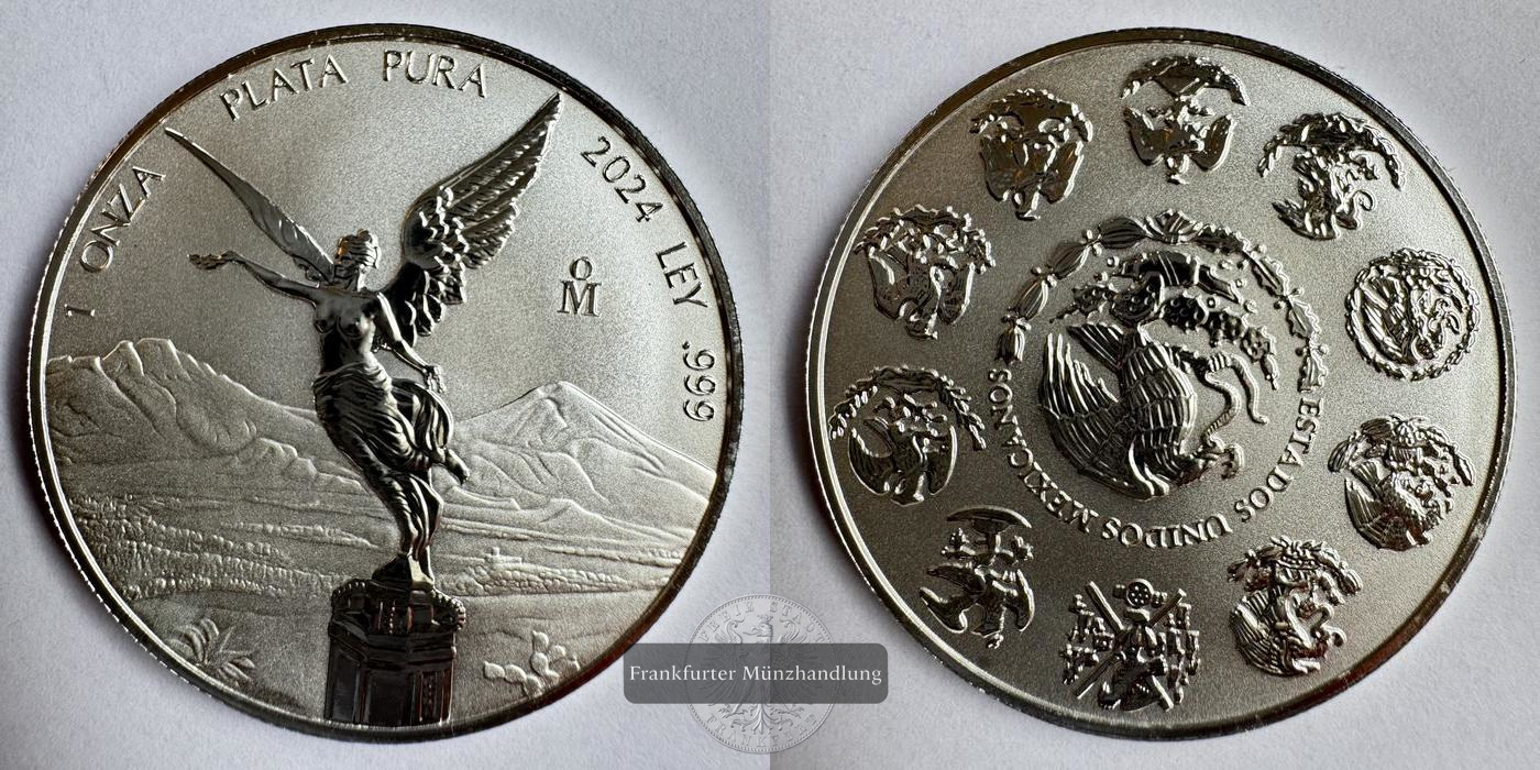  Mexico / 1 Onza Libertad Plata Pura 2024 (2000-24) Rev. Proof FM-Frankfurt KM#639 Feinsilber: 31,1g   