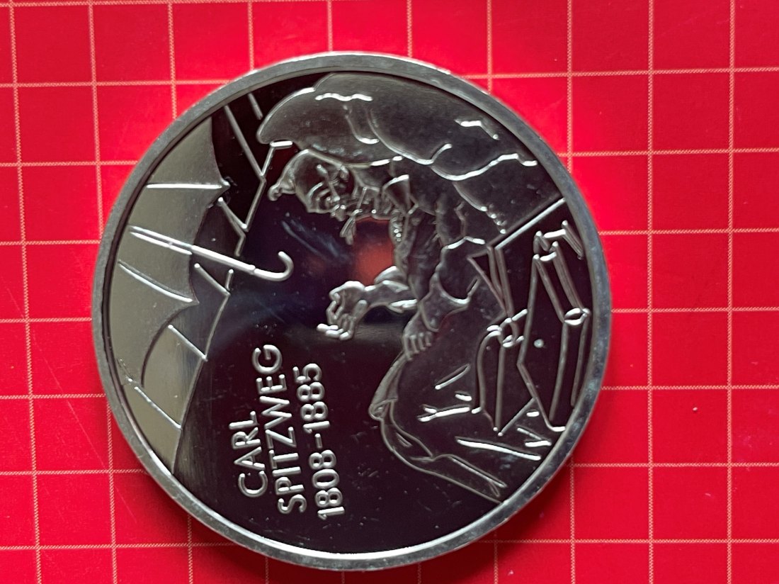 Deutschland Euro 10 Silbermünze 925er 2008 Carl Spitzweg