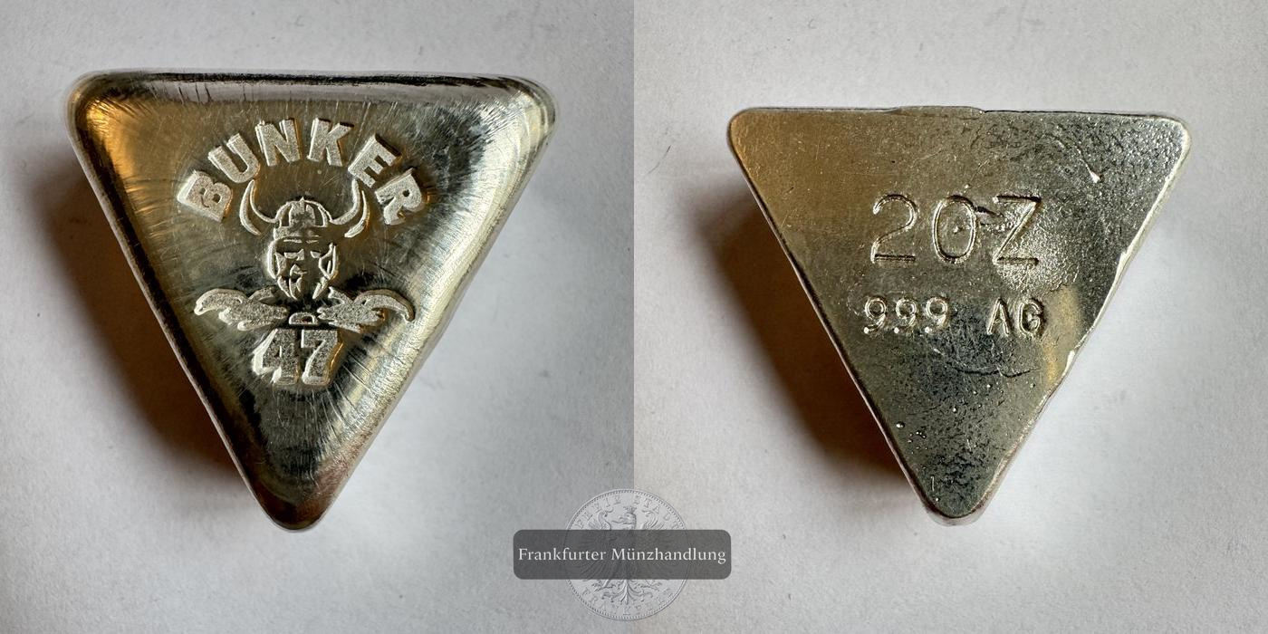  Deutschland / Bunker 47 2oz Silberbarren FM-Frankfurt Feinsilber: 62,9g   