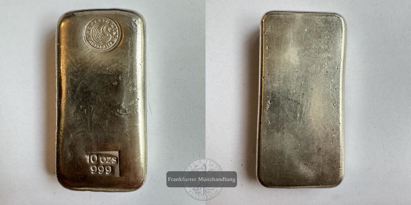  Australien / Perth Mint Australia Silberbarren 10oz FM-Frankfurt Feinsilber: 311,2g   