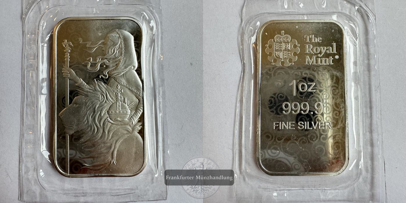  England / Royal Mint Silberbarren 1oz Una & the Lion FM-Frankfurt Feinsilber: 31,1g   