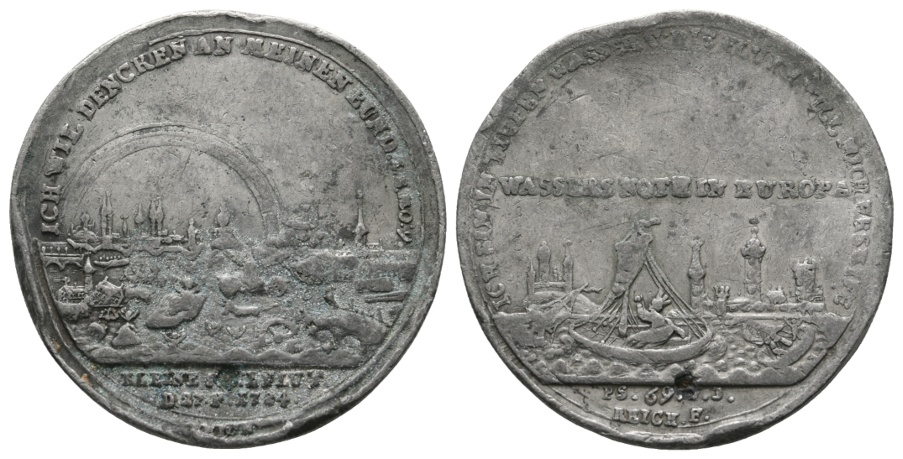  Zinnmedaille 1784; 30,83 g ; Ø 45,6 mm   