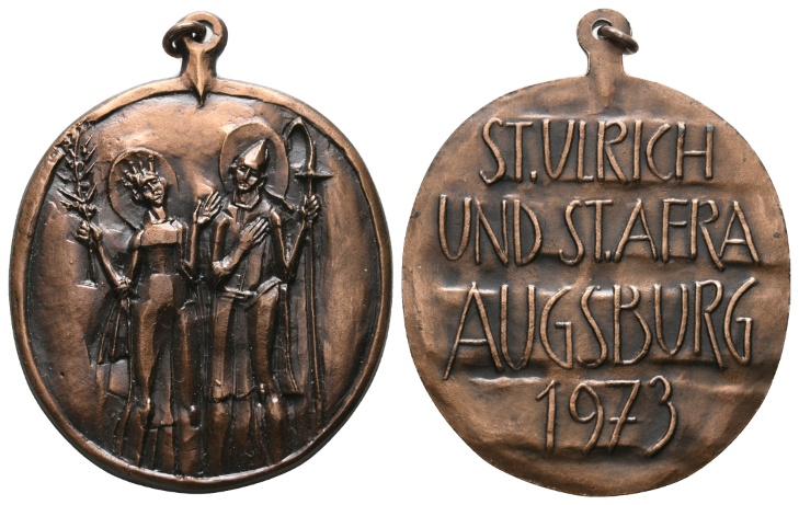  Augsburg Medaille 1873; Kupfer, tragbar; 45,01 g ; Ø 47 mm   