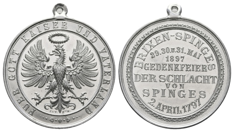  Österreich Medaille 1897; Aluminiumm, tragbar, 6,71 g ; Ø 39,2 mm   