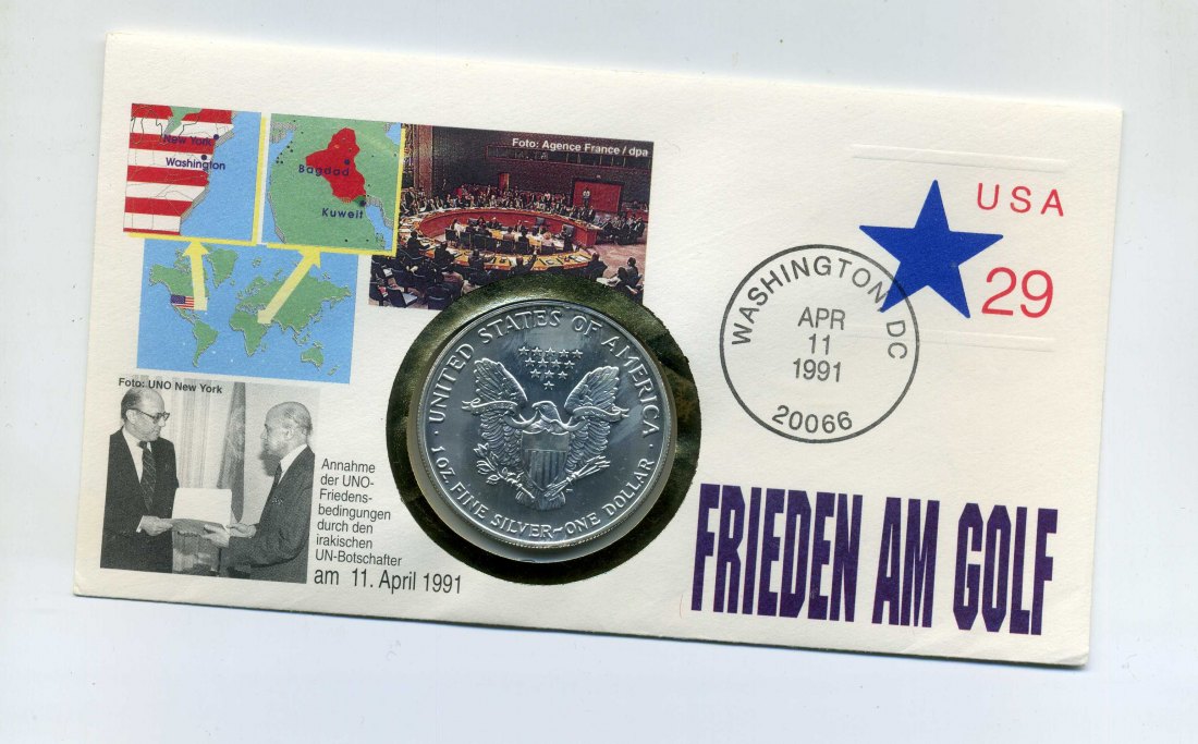  American Eagle 1991 1 Unze Feinsilber stempelglanz   