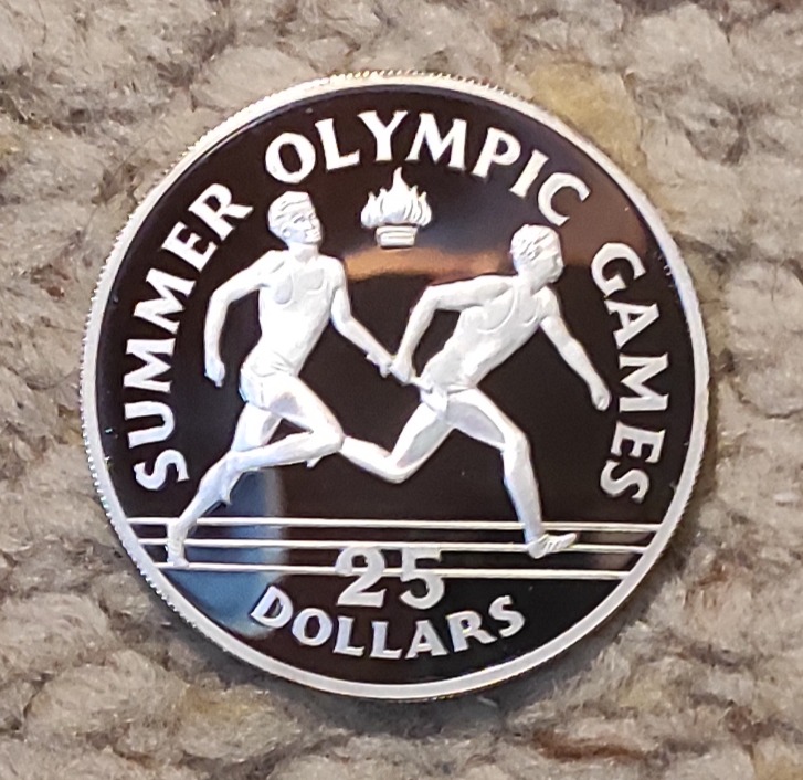  Jamaika 25 Dollar, 1988, XXIV. SILBER Olympische Sommerspiele   