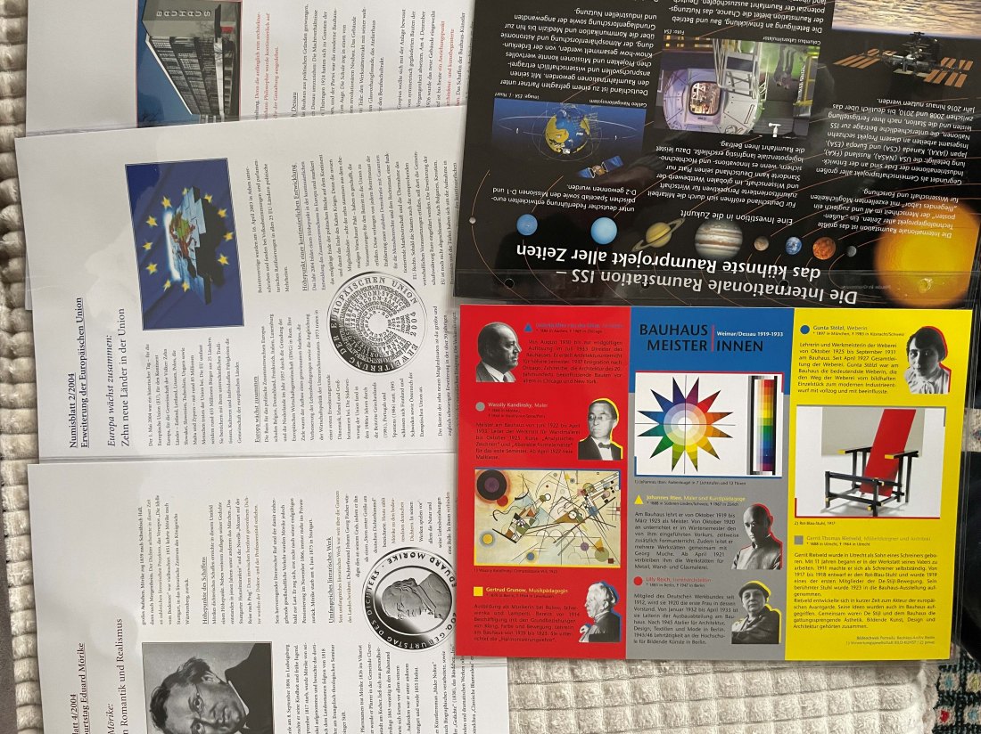  Numisblätter 6 x 10 Euro Münzen 925er Kpl. Jahrgang 2004 inkl. WM   