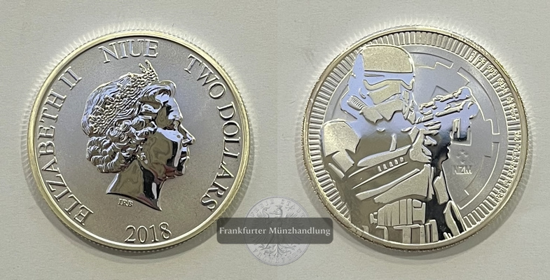  Niue 2 Dollar 2018 Star Wars Stormtrooper KM#2940 FM-Frankfurt Feinsilber: 31,1g   