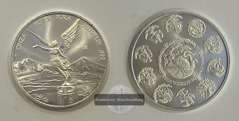  Mexico 1 Onza Libertad Plata Pura 2010 (2000-24) FM-Frankfurt KM#639 Feinsilber: 31,1g   