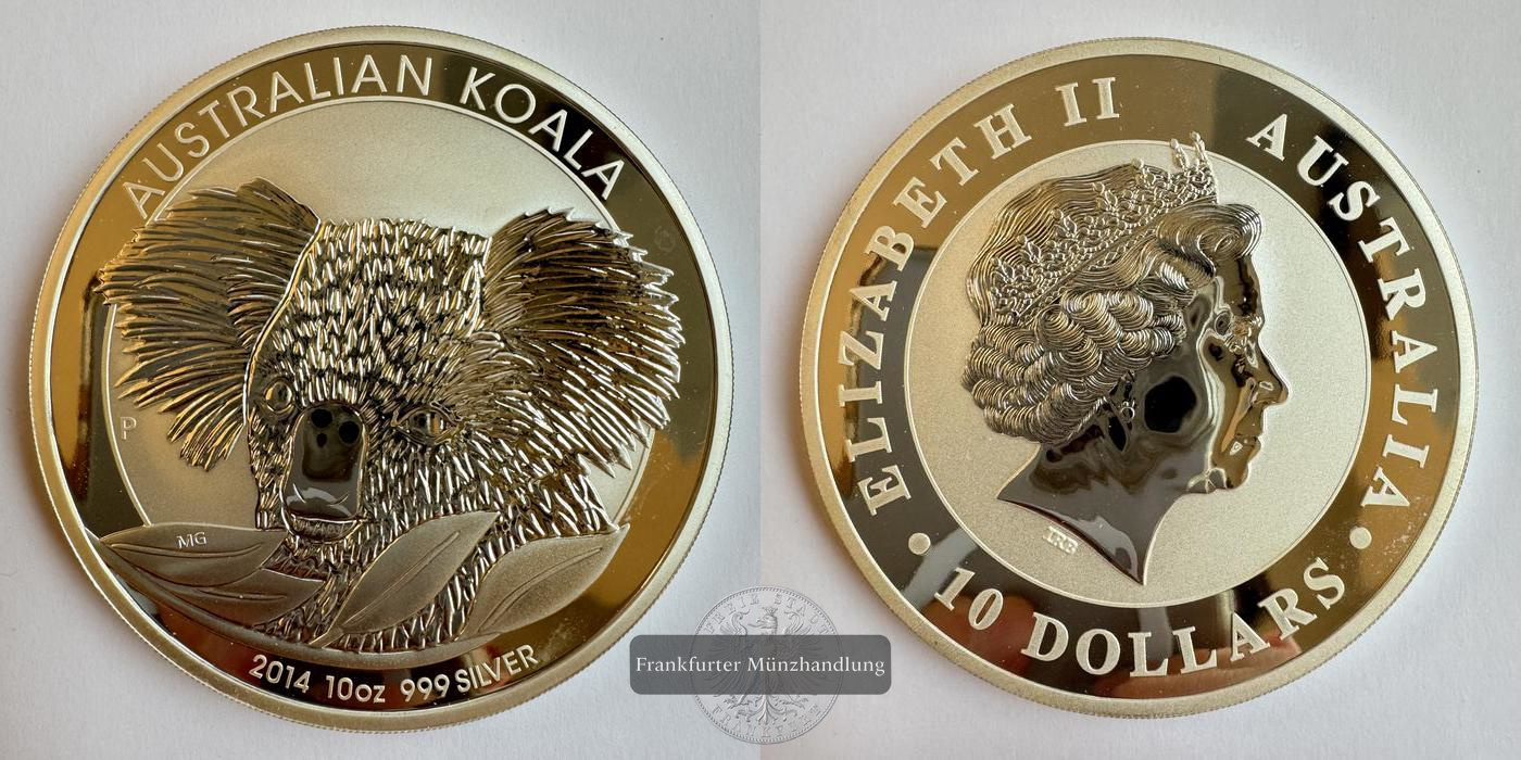  Australien  10 Dollar 2014 Koala   FM-Frankfurt   Feinsilber: 311g   