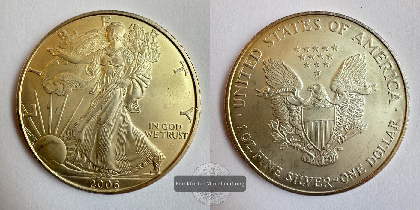  USA 1 Dollar 2006 Walking Liberty  KM#273  FM-Frankfurt Feinsilber: 31,1g   